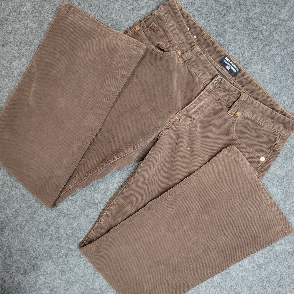 Polo Ralph Lauren Pants Womens 4x30 Brown Corduroy Straight Leg Y2K Preppy